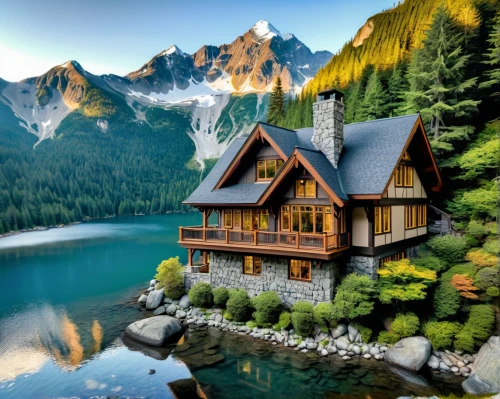 house with lake,house in mountains,house in the mountains,the cabin in the mountains,house by the water,lake misurina,log home,swiss house,emerald lake,switzerland chf,chalet,home landscape,mountain hut,wooden house,log cabin,beautiful home,mountain huts,summer cottage,swiss alps,bernese oberland,Photography,Documentary Photography,Documentary Photography 13
