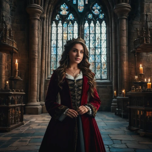 red coat,gothic portrait,tudor,girl in a historic way,regal,celtic queen,queen of hearts,red tunic,candlemaker,princess sofia,abbey,fairy tale character,victoria,isabella,cavalier,medieval,cinderella,renaissance,fairy tale icons,catarina,Photography,General,Fantasy