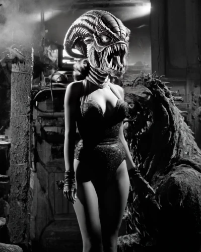gorgon,alien warrior,medusa gorgon,sci fi,tura satana,man-eater,alien,maneater,arthropod,alien invasion,jane russell-female,fantasy woman,aliens,medusa,vampira,cybernetics,biomechanical,extraterrestrial life,reptilians,science-fiction