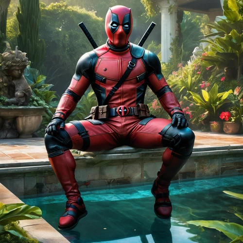 dead pool,deadpool,full hd wallpaper,the suit,cross legged,hd wallpaper,digital compositing,4k wallpaper,superhero background,daredevil,man on a bench,cross-legged,male poses for drawing,crossbones,seated,suit actor,cg artwork,zoom background,wall,red hood,Conceptual Art,Fantasy,Fantasy 05