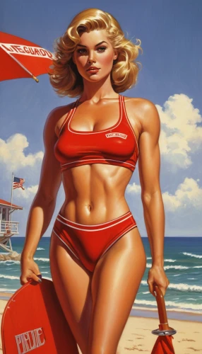 muscle woman,diet icon,lifeguard,life guard,body building,body-building,retro women,marylyn monroe - female,athletic body,polar bare coca cola,fitness and figure competition,bodybuilder,fitness model,hard woman,anabolic,red,strong woman,diet soda,retro woman,fitnes,Illustration,American Style,American Style 07
