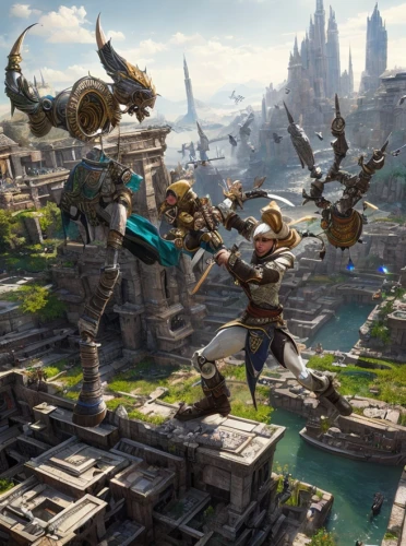 elves flight,cent,goki,odyssey,massively multiplayer online role-playing game,4k wallpaper,3d fantasy,kadala,fantasy city,garuda,game art,vikings,fantasy world,new castle,monsoon banner,skycraper,pan,castleguard,rpg,yuvarlak,Common,Common,Game