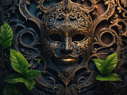 carved wood,venetian mask,wooden mask,door knocker,wood carving,garden door,art nouveau,decorative figure,art nouveau design,decorative element,carvings,carved,ornamental wood,iron door,antique background,decorative,ornamental,carved wall,ornate,balinese,Photography,General,Fantasy