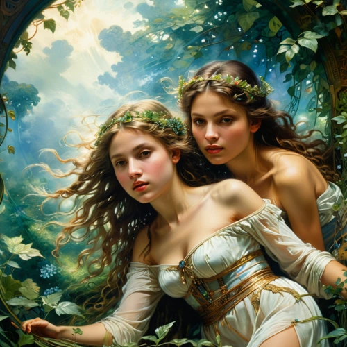 vintage fairies,faery,emile vernon,fairies,faerie,fairies aloft,secret garden of venus,bouguereau,fantasy picture,fantasy art,young women,adam and eve,fantasy portrait,idyll,fairy forest,cherubs,bougereau,two girls,celtic woman,fairy world,Conceptual Art,Fantasy,Fantasy 05