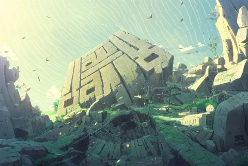 ancient city,ruins,futuristic landscape,megalith,ancient buildings,the ruins of the,ancient,neo-stone age,ruin,megalithic,rubble,stone quarry,background with stones,monolith,megaliths,pyramids,stone background,stone blocks,the ancient world,virtual landscape,Common,Common,Japanese Manga