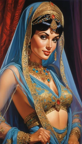 indian art,radha,indian woman,indian bride,orientalism,belly dance,oil painting on canvas,ethnic dancer,jaya,indian girl,sari,oil painting,bollywood,indian culture,east indian,oriental princess,art painting,rem in arabian nights,indian girl boy,arabian,Illustration,American Style,American Style 07