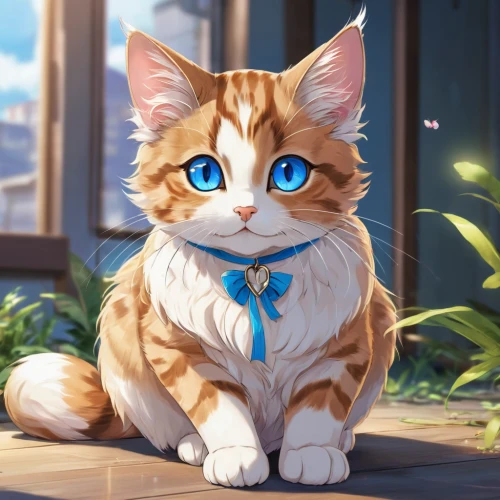 cute cat,calico cat,red tabby,cat with blue eyes,ginger kitten,blue eyes cat,felidae,ginger cat,leo,little cat,calico,siberian cat,american curl,breed cat,scottish fold,tabby cat,chestnut tiger,bengal,young cat,cat kawaii,Illustration,Japanese style,Japanese Style 03