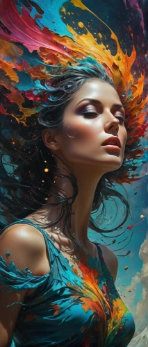 fantasy art,world digital painting,mystical portrait of a girl,psychedelic art,the festival of colors,colorful background,art painting,fire artist,fantasy portrait,colorful spiral,fire dancer,fantasy picture,creative background,fractals art,colorful foil background,meticulous painting,boho art,swirling,abstract artwork,full hd wallpaper,Photography,General,Fantasy