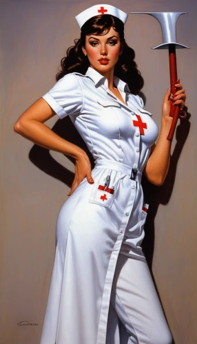 nurse,nurse uniform,female nurse,cleaning woman,nurses,lady medic,male nurse,nursing,housekeeping,housekeeper,american red cross,red cross,health care workers,valentine pin up,housework,valentine day's pin up,dental hygienist,the scalpel,stewardess,janitor,Illustration,American Style,American Style 07