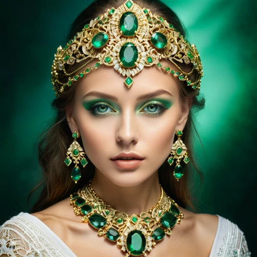 diadem,miss circassian,bridal jewelry,cleopatra,emerald,jeweled,bridal accessory,gold jewelry,jewellery,celtic queen,adornments,headdress,jewelry,jewels,headpiece,cuban emerald,drusy,priestess,gift of jewelry,jewelry store,Photography,General,Natural