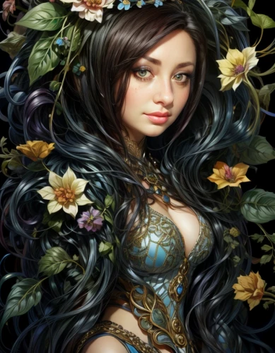 fantasy portrait,elven flower,chestnut blossom,fantasy art,flora,girl in flowers,faery,faerie,flower fairy,dryad,fairy tale character,beautiful girl with flowers,fae,girl in a wreath,wreath of flowers,jasmine blossom,fantasy picture,the enchantress,fantasy woman,lotus blossom