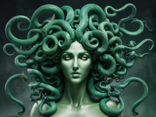 medusa,medusa gorgon,gorgon,tentacles,cnidaria,tentacle,malachite,dryad,cephalopod,octopus,anahata,silver octopus,octopus tentacles,merfolk,sea god,tendrils,menta,nautilus,neptune,siren,Conceptual Art,Fantasy,Fantasy 02