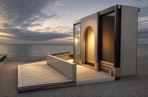 wooden sauna,beach furniture,lifeguard tower,metallic door,beach hut,3d rendering,window with sea view,wooden mockup,cubic house,cube stilt houses,door-container,wooden door,3d render,room divider,steel door,bench by the sea,sliding door,wine cooler,render,luxury bathroom,Common,Common,Natural