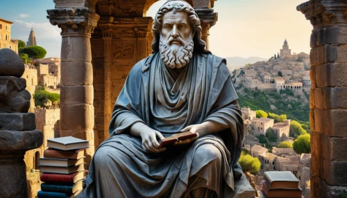 celsus library,asclepius,middle eastern monk,biblical narrative characters,saint peter,moses,saint paul,the death of socrates,king david,the abbot of olib,bibliology,archimedes,persian poet,caryatid,socrates,2nd century,zeus,statue jesus,classical antiquity,abraham,Photography,General,Natural