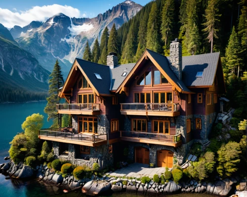 house with lake,house by the water,house in the mountains,house in mountains,the cabin in the mountains,log home,chalet,emerald lake,summer cottage,wooden house,luxury property,beautiful home,log cabin,floating huts,british columbia,cottage,house in the forest,swiss house,lake view,luxury real estate,Photography,General,Sci-Fi