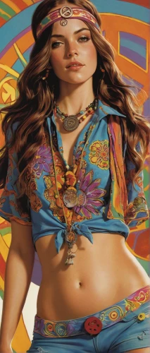 belly dance,belly painting,gypsy soul,navel,hippie,gypsy,hippie time,hippy market,bollywood,cd cover,gipsy,hippy,boho art,psychedelic art,bandana background,hippie fabric,radha,orientalism,boho,tantra,Illustration,American Style,American Style 08