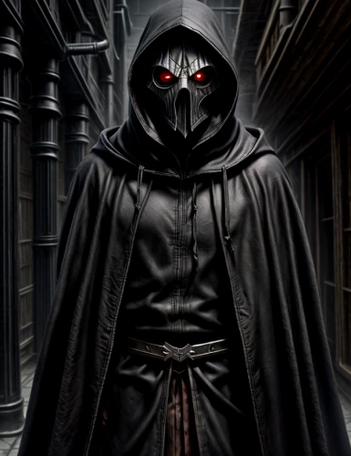 hooded man,grimm reaper,spawn,grim reaper,fawkes mask,shinigami,reaper,dodge warlock,assassin,red hood,masked man,guy fawkes,darth wader,corvus,with the mask,daemon,vader,corvin,doctor doom,count