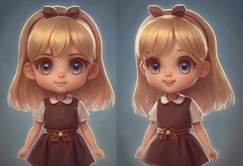 chibi girl,chibi kids,chibi,chibi children,3d model,cute cartoon character,3d rendered,doll looking in mirror,anime 3d,kids illustration,cinnamon girl,digital painting,artist doll,doll figures,female doll,doll's facial features,fairy tale icons,3d teddy,girl doll,3d figure,Common,Common,Game