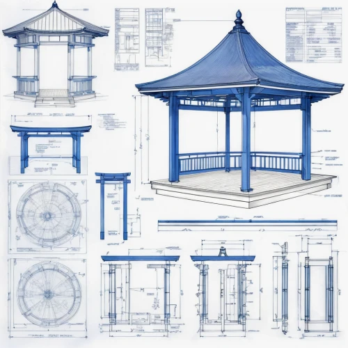 gazebo,asian architecture,blueprint,chinese architecture,blueprints,design of the rims,pagoda,pop up gazebo,bandstand,technical drawing,dome roof,japanese architecture,roof domes,stone pagoda,cupola,japanese lantern,hanging lantern,chinese screen,architect plan,drum tower,Unique,Design,Blueprint