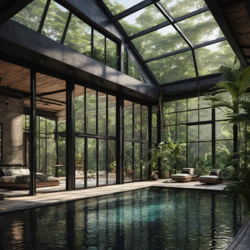 pool house,luxury home interior,tropical house,glass roof,luxury property,conservatory,tropical jungle,landscape designers sydney,luxury home,house in the forest,beautiful home,landscape design sydney,3d rendering,florida home,summer house,interior modern design,crib,indoor,rain forest,glass wall,Photography,General,Natural