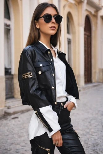 leather jacket,leather,black leather,menswear for women,bolero jacket,woman in menswear,leather texture,black and white pieces,fashion street,women fashion,chic,street fashion,femme fatale,paris,outerwear,biker,cognac,hallia venezia,aviator,black coat,Photography,Fashion Photography,Fashion Photography 11