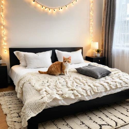 warm and cozy,cat in bed,duvet cover,futon pad,cozy,valentine's day décor,christmas room,bedding,fairy lights,string lights,hygge,bed linen,mattress pad,ginger cat,nap mat,cat bed,autumn decor,mexican blanket,baby bed,bed frame,Photography,General,Natural