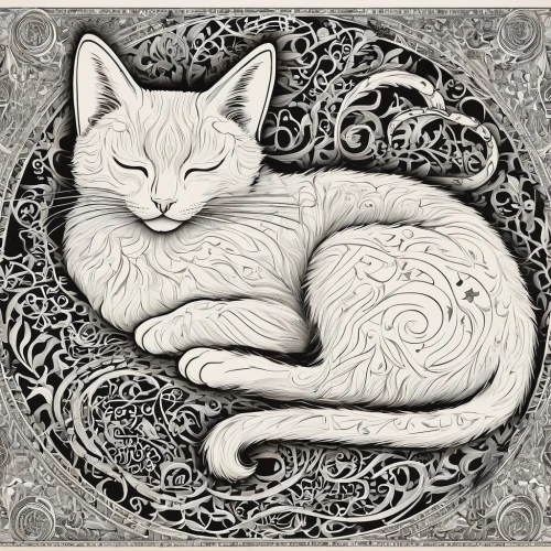 cat line art,white cat,gray cat,drawing cat,chinese pastoral cat,coloring page,cat vector,domestic cat,doodle cat,capricorn kitz,cat drawings,line art animal,gray kitty,vintage cat,paisley,line art animals,feline,chartreux,cat resting,coloring pages,Illustration,Vector,Vector 21
