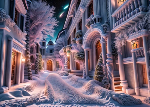 ice castle,winter wonderland,christmas landscape,disneyland park,snow landscape,3d fantasy,snow scene,disneyland paris,fairy tale castle,ice landscape,fantasy picture,fairytale castle,fantasy city,winter village,infinite snow,walt disney world,disney world,the disneyland resort,night snow,snowed in