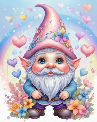 valentine gnome,scandia gnome,gnome,garden gnome,gnomes,scandia gnomes,gnome ice skating,fairy tale character,heart clipart,fairytale characters,the wizard,dwarf,cupid,cute cartoon image,cute cartoon character,candy hearts,fae,elf,faery,male elf,Illustration,Realistic Fantasy,Realistic Fantasy 02