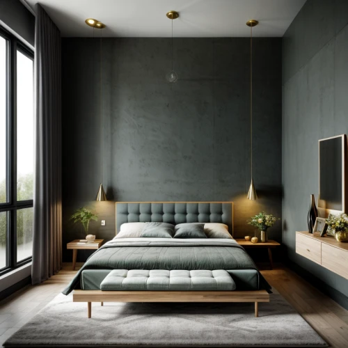 bedroom,modern room,contemporary decor,stucco wall,modern decor,sleeping room,guest room,interior modern design,guestroom,loft,great room,interior design,wall plaster,bed frame,scandinavian style,concrete ceiling,exposed concrete,danish room,interiors,one room