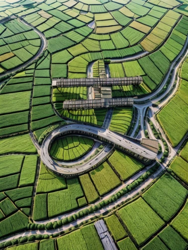 rice terrace,rice fields,rice paddies,yamada's rice fields,vietnam,winding roads,the rice field,rice field,highway roundabout,ricefield,jeju,chinese architecture,green fields,futuristic landscape,race track,vietnam vnd,guizhou,terraces,roads,futuristic architecture