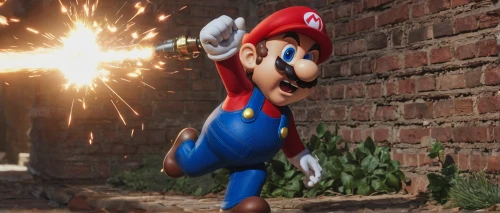 mario,super mario,luigi,mario bros,super mario brothers,banjo bolt,petrol-bowser,yoshi,sparking plub,fuel-bowser,flying sparks,pyrotechnic,sparkler,smash,run,pyrogames,4th of july,plumber,fourth of july,odyssey,Photography,General,Natural