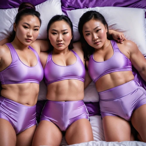 purple,purple background,rowing team,purple and pink,purple skin,pink-purple,rowers,butterfly dolls,the three graces,pajamas,purple frame,white purple,pile up,asian vision,light purple,strong women,purple and gold,violet family,athletic body,fitness and figure competition,Photography,General,Cinematic