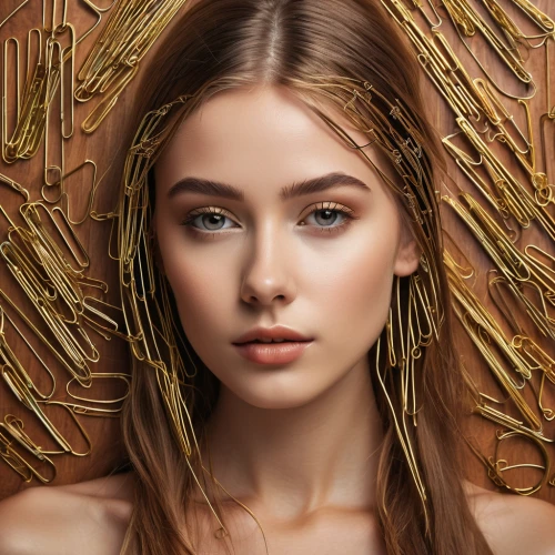 wheat ear,gold jewelry,strands of wheat,jewelry,feather jewelry,portrait background,mary-gold,wheat,retouching,jewelry florets,strand of wheat,earrings,inka,gold crown,golden flowers,golden wreath,golden haired,wooden background,golden crown,wheat grain,Photography,General,Natural