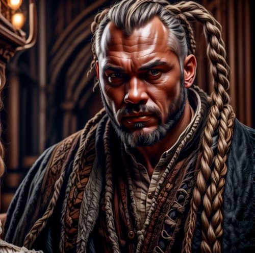 lokportrait,witcher,male character,moor,thorin,cg artwork,cornrows,merchant,fantasy portrait,warlord,highlander,braided,tyrion lannister,male elf,dwarf sundheim,athos,fantasy art,haighlander,biblical narrative characters,magus