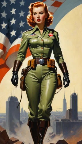 girl scouts of the usa,1940 women,patriot,retro women,fallout4,woman fire fighter,retro woman,boy scouts of america,patriotism,military person,world war ii,strong women,federal army,strong military,patrol,america,woman power,maureen o'hara - female,flag day (usa),patriotic,Illustration,Retro,Retro 09
