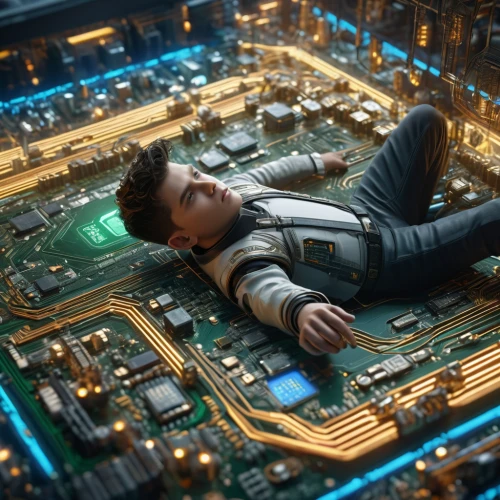 circuit board,circuitry,cyberpunk,man with a computer,digital compositing,electronics,printed circuit board,cybernetics,sci fiction illustration,hardware programmer,motherboard,matrix,circuit component,arduino,electronic engineering,kasperle,internet of things,repairman,electro,random access memory,Photography,General,Sci-Fi