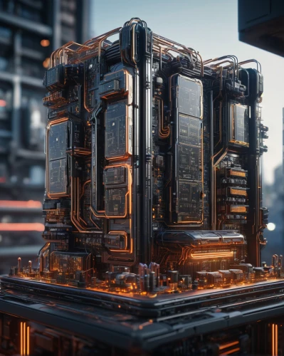 3d render,mechanical,render,motherboard,metal rust,fractal design,furnace,cinema 4d,rusted,modular,3d rendered,cubic,rusting,industrial ruin,refinery,keystone module,b3d,container,courier box,mining facility,Photography,General,Sci-Fi