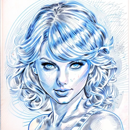 ballpoint pen,angel line art,ballpoint,blue enchantress,color pencils,elsa,fantasy portrait,pencil color,sapphire,star line art,color pencil,vintage drawing,blue painting,retro girl,curls,farrah fawcett,cyan,blue heart,blue eyes,blue snake,Design Sketch,Design Sketch,Fine Line Art