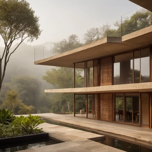 dunes house,timber house,mid century house,morning mist,water mist,modern architecture,house in the mountains,house in mountains,corten steel,mid century modern,archidaily,beautiful home,modern house,cubic house,house by the water,luxury property,eco-construction,wooden house,house in the forest,ruhl house,Photography,General,Cinematic