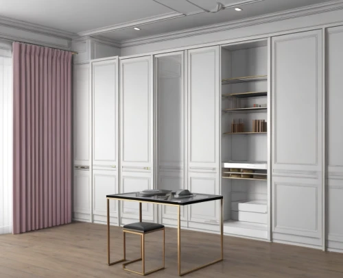 room divider,chiffonier,kitchen cabinet,cabinetry,armoire,pantry,search interior solutions,danish room,cabinets,walk-in closet,dark cabinetry,kitchen design,sliding door,dining room,hinged doors,dark cabinets,mouldings,gold-pink earthy colors,3d rendering,interior decoration