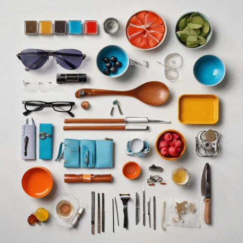 kitchen tools,baking tools,summer flat lay,kitchenware,flat lay,cookware and bakeware,kitchen utensils,cooking utensils,objects,components,music instruments on table,utensils,christmas flat lay,assemblage,art tools,sewing tools,disassembled,tableware,garden tools,assortment,Unique,Design,Knolling