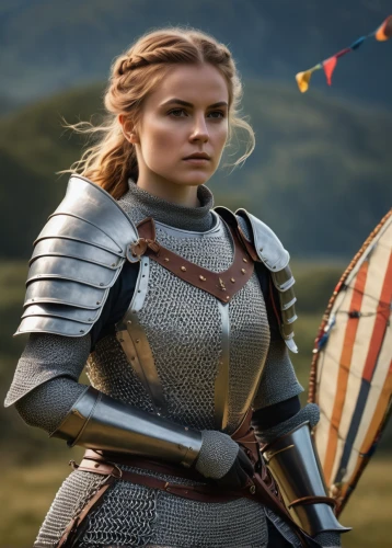joan of arc,female warrior,warrior woman,swordswoman,nordic,germanic tribes,strong woman,strong women,paladin,norse,celtic queen,breastplate,armour,viking,heavy armour,knight armor,girl in a historic way,vikings,digital compositing,knight tent,Photography,General,Fantasy