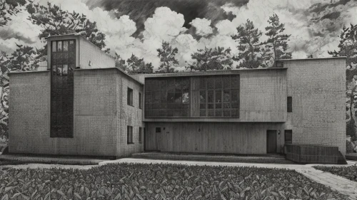 houston methodist,ruhl house,model house,matruschka,1955 montclair,wayside chapel,mid century modern,c20,north american fraternity and sorority housing,mid century house,built in 1929,1940,building exterior,house drawing,christ chapel,1940s,1929,1952,garden elevation,1950s,Art sketch,Art sketch,Concept