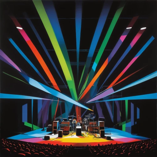 light spectrum,stage design,colored lights,rainbow jazz silhouettes,spectra,cd cover,fiber optic light,spectrum,colorful light,light phenomenon,keith-albee theatre,loudness,lighting system,polar lights,magneto-optical disk,laser light,raimbow,dire straits,spectral colors,searchlights,Art,Artistic Painting,Artistic Painting 34