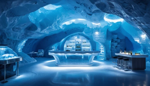 ice hotel,ice castle,the blue caves,icemaker,ice cave,glacier cave,blue caves,blue cave,snowhotel,attraction theme,salt bar,water cube,artificial ice,igloo,blue room,water glace,diamond lagoon,many glacier hotel,acquarium,the glacier,Unique,Design,Blueprint