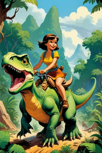 crocodile woman,raptor,game illustration,dinosaurs,dinosaruio,dino,prehistoric,missisipi aligator,tiana,reptiles,jurassic,landmannahellir,saurian,trex,dinosaur,croc,aligator,tyrannosaurus,crocodile,palaeontology,Illustration,Retro,Retro 18