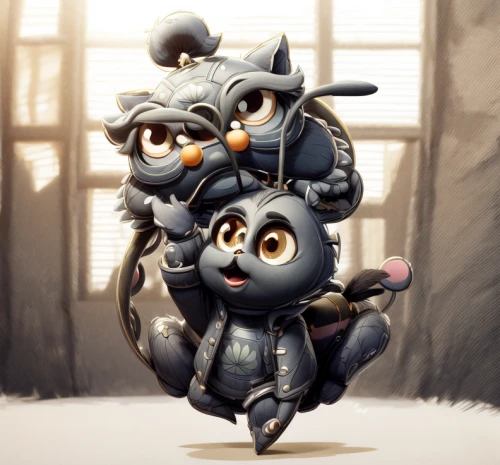 piggyback,animal tower,charcoal nest,raccoons,totem pole,monkey family,lemurs,cat family,hatchlings,owlets,sparrows family,family outing,baby carrier,cashew family,starters,rabbit family,couple boy and girl owl,chibi kids,ring tailed lemur,stitch