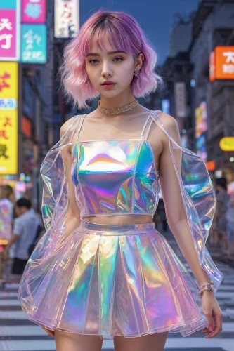 harajuku,prism,prismatic,disco,japanese kawaii,futuristic,japanese idol,anime japanese clothing,shibuya,aura,iridescent,tokyo ¡¡,city trans,miso,pastel colors,tokyo,see-through clothing,soft pastel,anime girl,cyberpunk