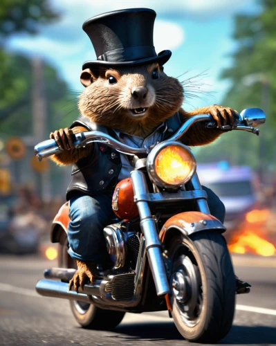 mongoose,groundhog,polecat,beaver,rocket raccoon,marmota marmota,biker,motorcyclist,beaver rat,raccoon,badger,squirell,motorcycle,pubg mascot,nutria,motorcycling,motorbike,gopher,marmot,hog,Conceptual Art,Fantasy,Fantasy 26
